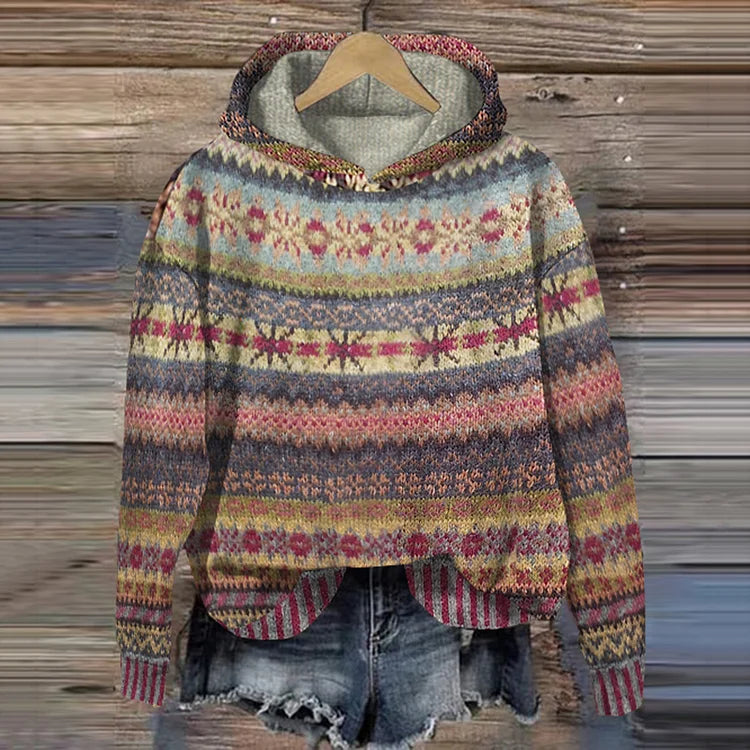 Mira - Retro Ethnic Chic Hoodie