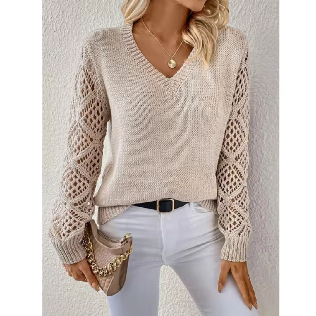 Isla - V-Neck Casual Knit Sweater