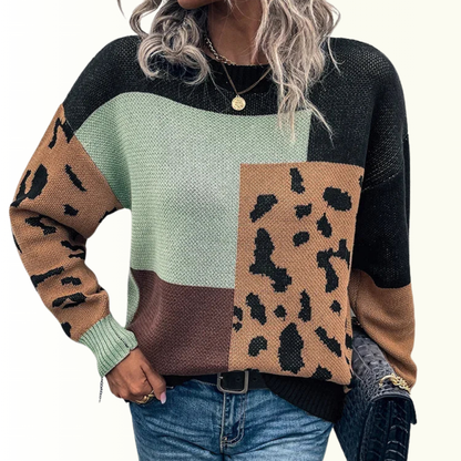 Luna - Vintage Leopard Print Sweater