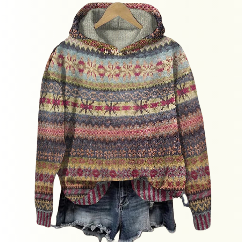 Mira - Retro Ethnic Chic Hoodie